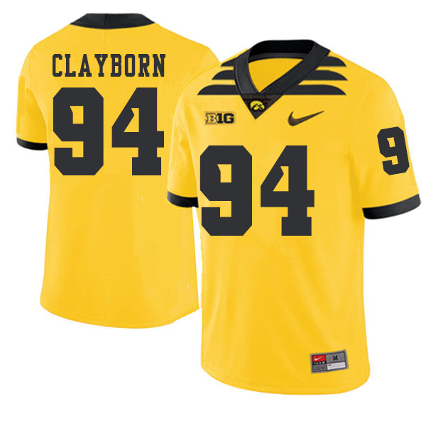 2019 Men #94 Adrian Clayborn Iowa Hawkeyes College Football Alternate Jerseys Sale-Gold